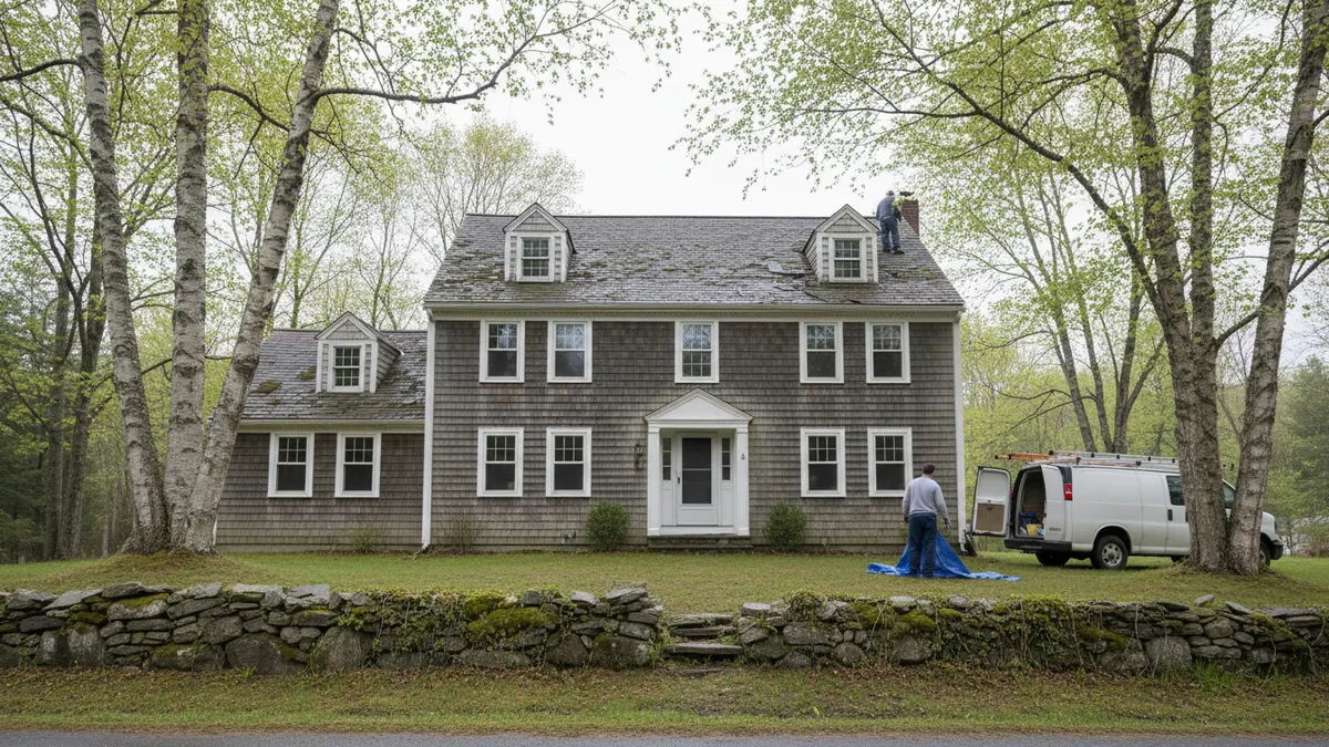 Older Cape Cod house before pipe cleanup