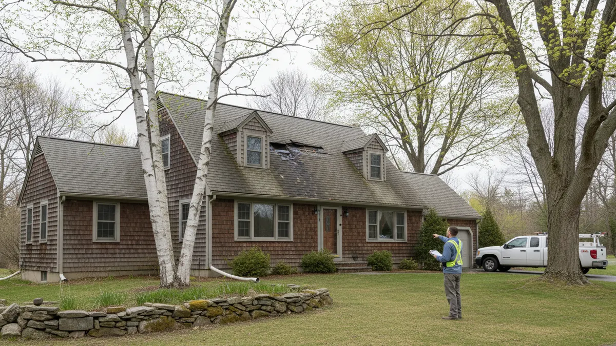 Older Cape Cod house before the cleanup